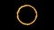 Beautiful ring of fire on black background. Abstract solar fire circle. Gradually appearing burning ring of fire.