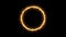 Beautiful ring of fire on black background. Abstract solar fire circle. Gradually appearing burning ring of fire.