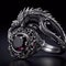 Beautiful ring in the shape of dragon with precious stones, gold and platinum generated by artificial intelligence