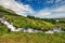 Beautiful river from Bjarnarfoss waterfall at snaefellsnes peninsula on iceland