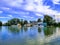 Beautiful river with nice clouds and great looking boats