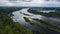 Beautiful river system. from a bird`s eye view