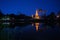 Beautiful river view reflection ancient temple