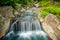 Beautiful riverwith a slow shutter photography water in a Japanesse garden at asakusa temple Tokyo, Japan