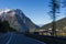 Beautiful road in the Swiss Alps in the tunnel