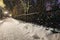 Beautiful road in winter decoration