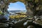 The beautiful rock cave at the sea in La Jolla California at an