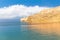 Beautiful rock cliff. Quantab beach. Oman