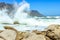 Beautiful rocky camps bay beach and twelve apostles along Atlantic ocean in Cape Town south Africa