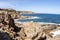 Beautiful rocky coastline, blue ocean in South Australia, Kangaroo Island. Fisheye image