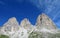 Beautiful rocky peaks of Langkofel, Sassolungo