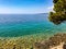Beautiful rocky shore on the Mediterranean Sea.