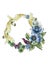 Beautiful rococo baroque with tropical forest flowers and birds butterfly tree spring branches leaves isolated wreath