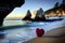 A beautiful romantic dreamy beach scene, generated by AI.