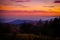 Beautiful and romantic sunset in the dreamlike landscape of Styria