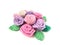 Beautiful rose plasticine, a bouquet floral clay, colorful flower dough