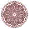 Beautiful round dusty rose mandala. Vector design