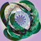 Beautiful round flower mandala. colorful image. plain lilac background