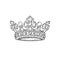 Beautiful royal crown. Vector illustration for a postcard or a poster, print for clothes. Vintage, retro.