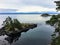 The beautiful rugged coastline of the famous east sooke coast trail along the rocky shores of southern Vancouver island