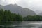 The beautiful rugged landscape of gwaii haanas, with endless forest and mountains, and beautiful calm oceans, in Haida Gwaii