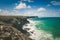 Beautiful rugged ocean coastline in Australia. Image has a retro feel.
