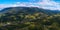 Beautiful rural area between the Piatra Craiului and Bucegi mountains, Magura, Pestera, Moieciu, Transylvania, Romania as seen fro