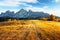 Beautiful rural Italian landscape with autumn meadow