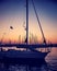 Beautiful sailboat on sunset