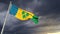 Beautiful Saint Vincent and the Grenadines flag on massive dark clouds background - abstract 3D rendering