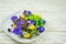 Beautiful salad with edible flowers