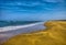 Beautiful sand beach with waves, North Sea, Zandvoort near Amste