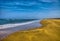 Beautiful sand beach with waves, North Sea, Zandvoort near Amste