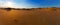 Beautiful sand desert panoramic landscape at the sunset