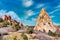 Beautiful sandstone and limestone geological rock formations at Garden of the Gods