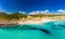 Beautiful sandy beach of Cala Mesquida, Mallorca, Balearic islands, Spain