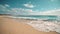 Beautiful sandy beach and sea wave AI generated image