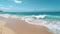 Beautiful sandy beach and sea wave AI generated image