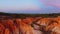 Beautiful sandy cliffs and forest at sunset Portugal Aerial view