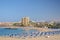 Beautiful sandy De Las Vistas beach on tenerife island.