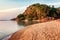 Beautiful sandy tropical beach at sunset, Thailand, Phangan Island