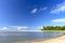 Beautiful Sargi beach surrounded by coconut trees