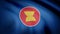 Beautiful satin finish looping flag animation of ASEAN. ASEAN Flag Close Up Realistic Animation Seamless Loop