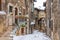 The beautiful Scanno covered in snow during winter season. Abruzzo, central Italy.