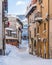 The beautiful Scanno covered in snow during winter season. Abruzzo, central Italy.