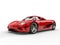 Beautiful scarlet red futuristic sports car