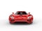 Beautiful scarlet red futuristic sports car - front view