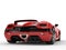 Beautiful scarlet red futuristic sports car - rear view