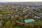 Beautiful scene aerial drone landscape Cork Ireland urban city center area irish landmark