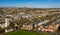 Beautiful scene aerial drone landscape Cork Ireland urban city center area irish landmark